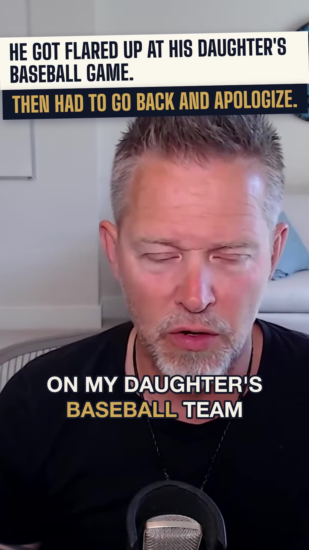 He got heated at his daughter's baseball game over something dumb. Then went back and apologized.