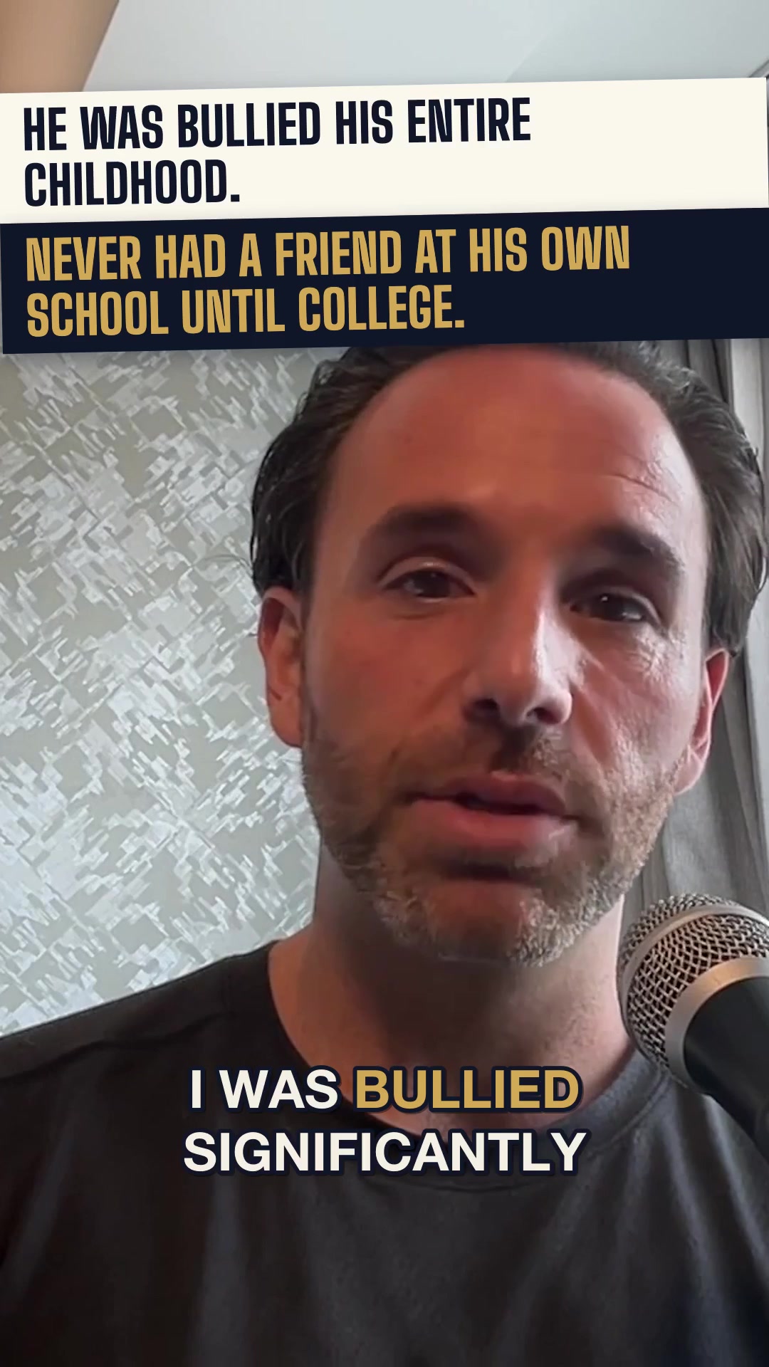 He was bullied his entire childhood and never had a friend at his own school until college. Here's what he did with it.