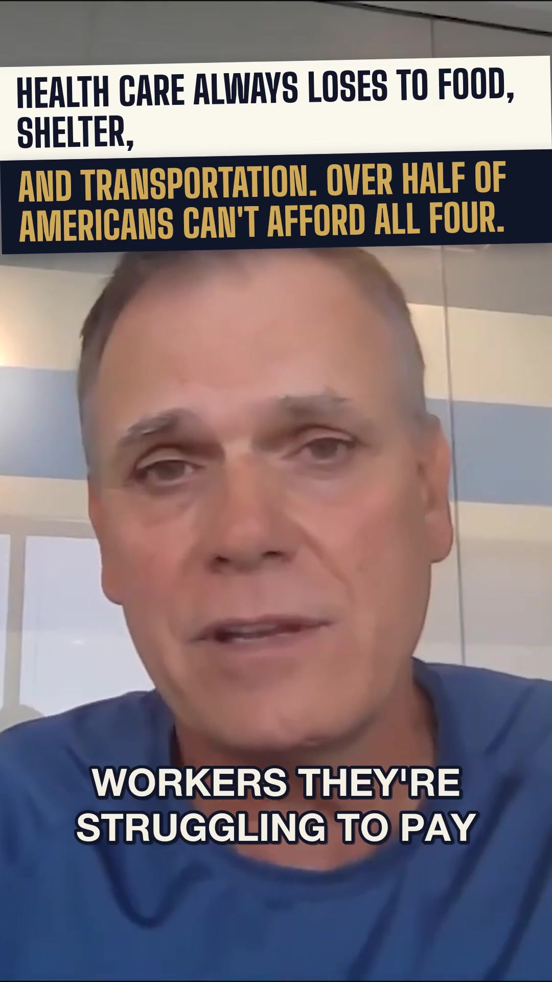 Health care always loses to food, shelter, and transportation. Over half of Americans can't afford all four.