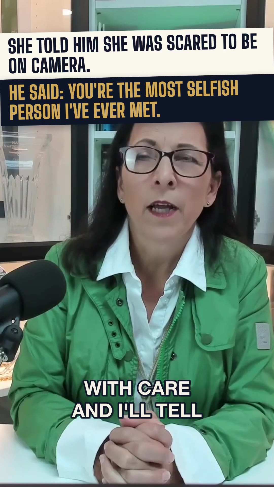 She said she was scared to be on camera. A mentor told her that fear was actually selfish.