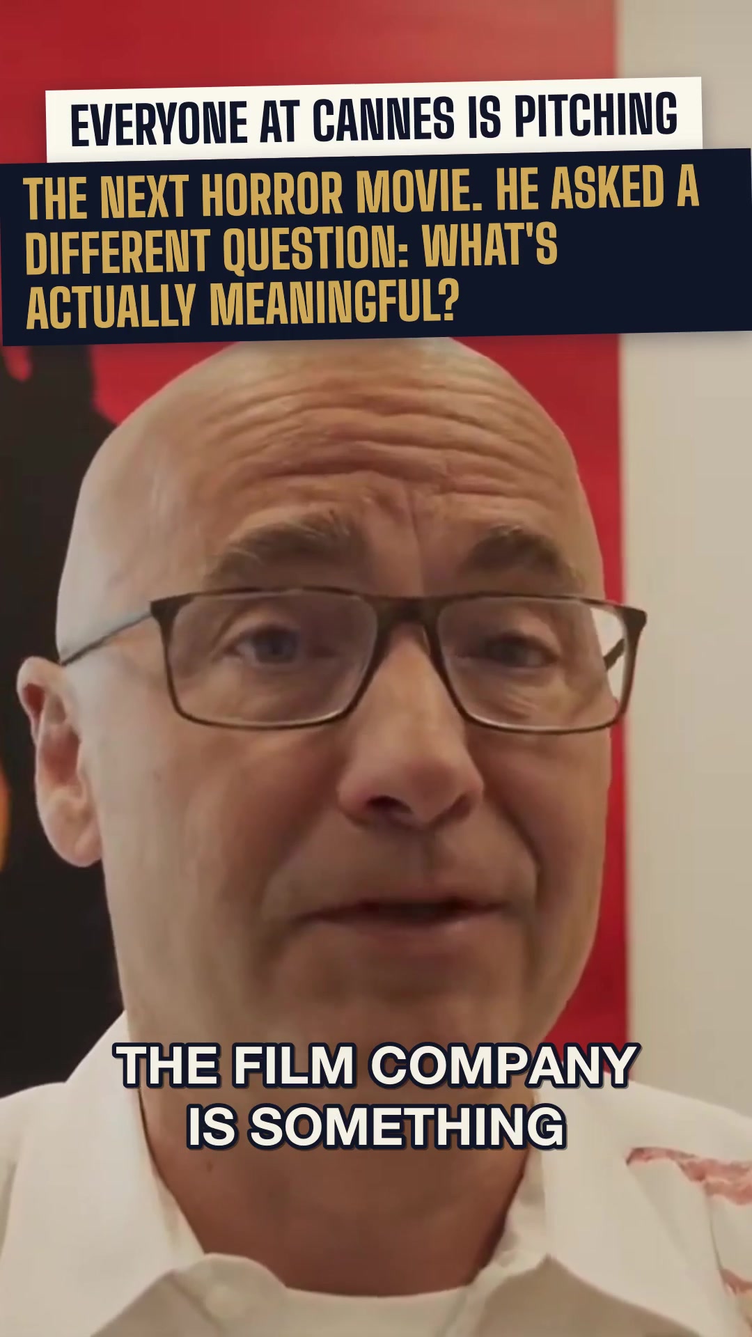 Everyone at Cannes pitches the next horror movie. He asked a different question: what's actually meaningful?