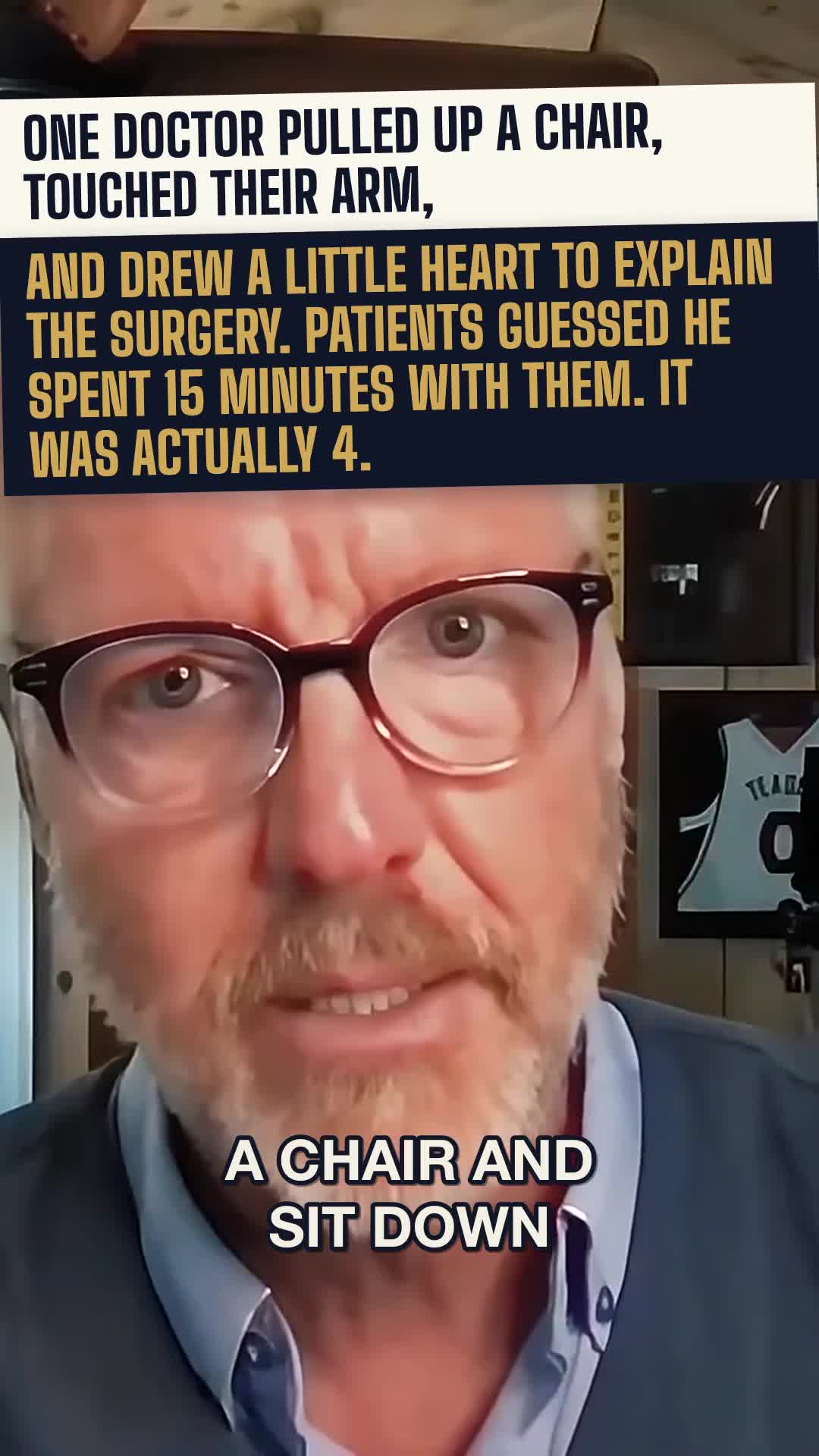 One doctor pulled up a chair and touched their arm. Patients guessed he spent 15 minutes with them. It was actually 4.